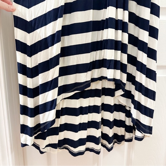 Cynthia Rowley Striped Ladder Back High Low Pleated Maxi Dress Blue White sz XS - Picture 3 of 6